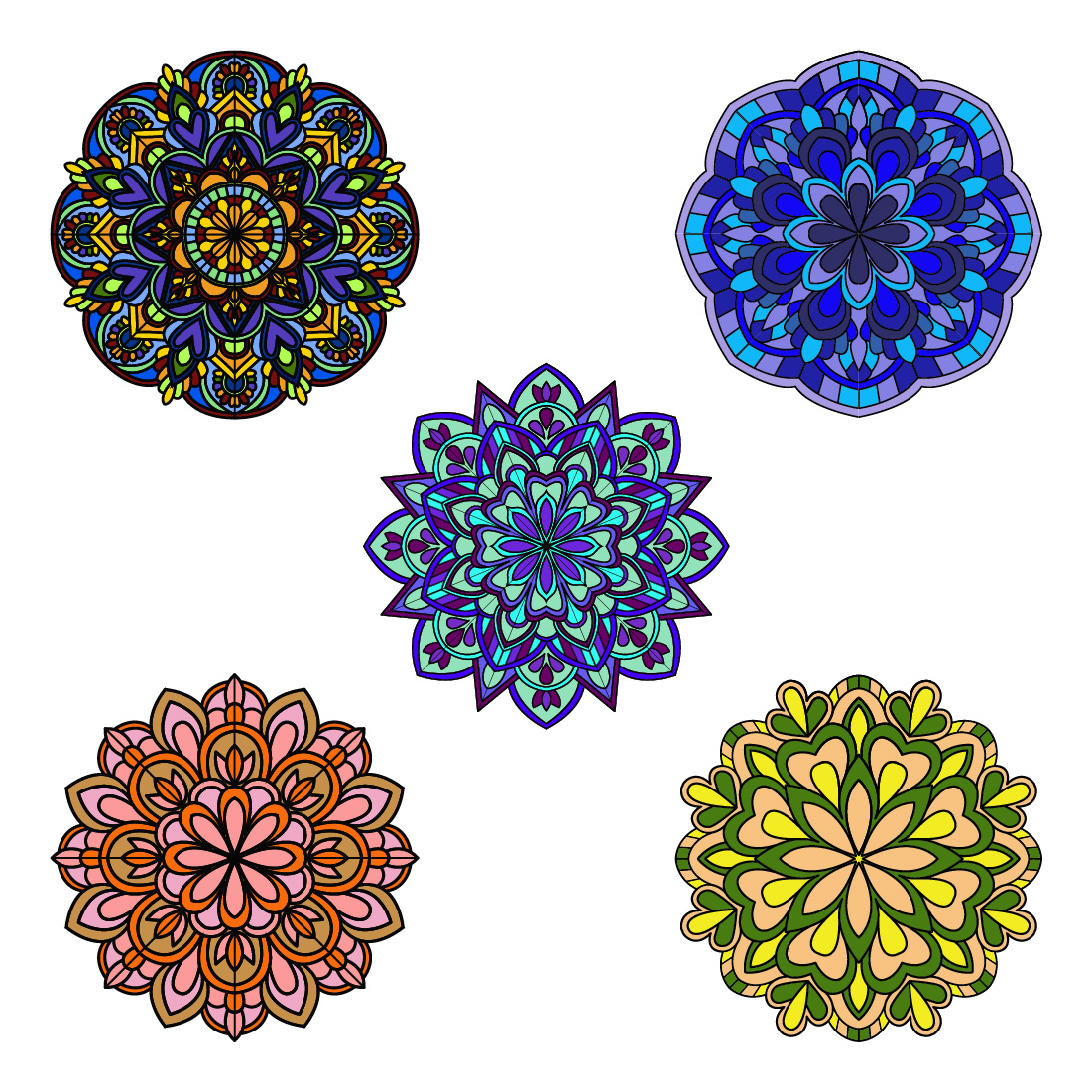 bundle of 10 enigmatic flowral mandalas coloring book page 04 232