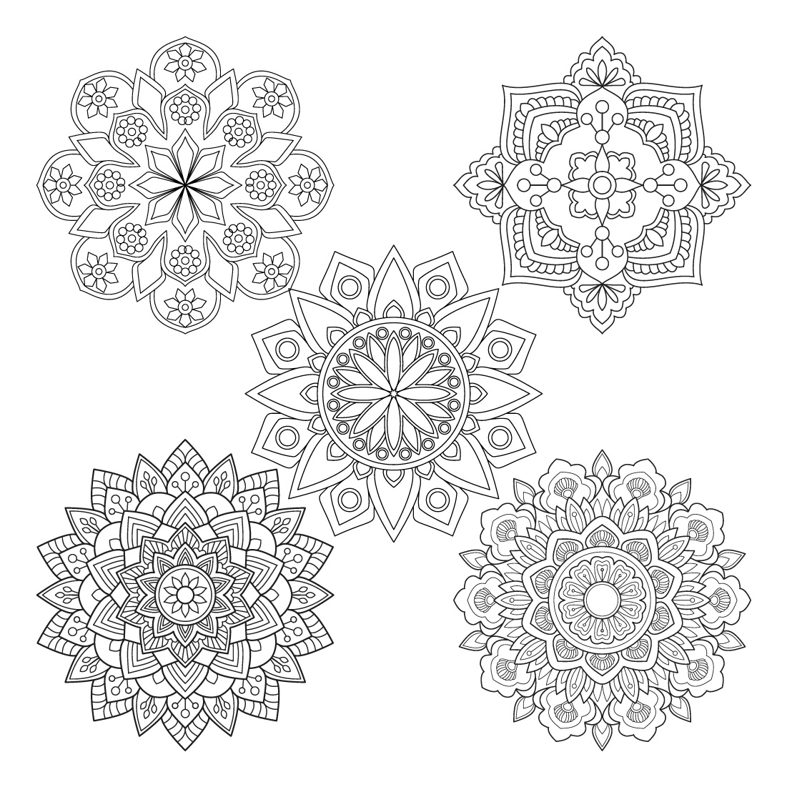 bundle of 10 jubilating mandalas coloring book page 04 456