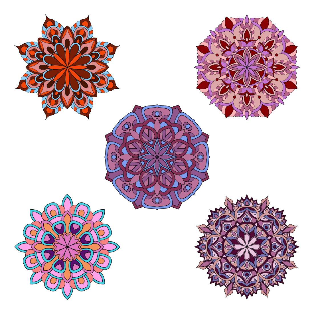 bundle of 10 meditative colour mandalas coloring book page 04 180