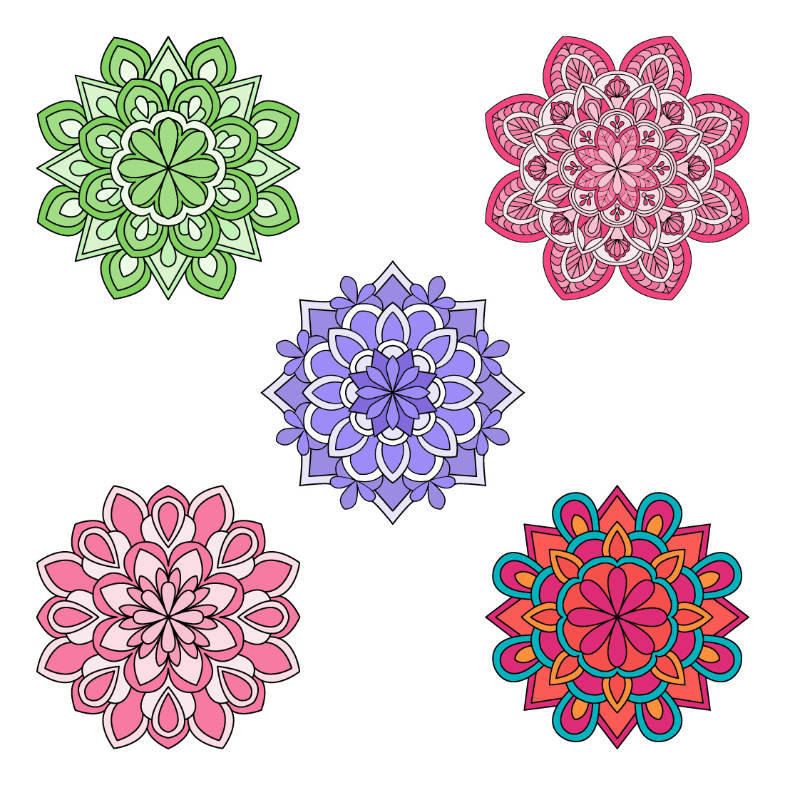 bundle of 10 simplicity colour mandalas coloring book page 04 728