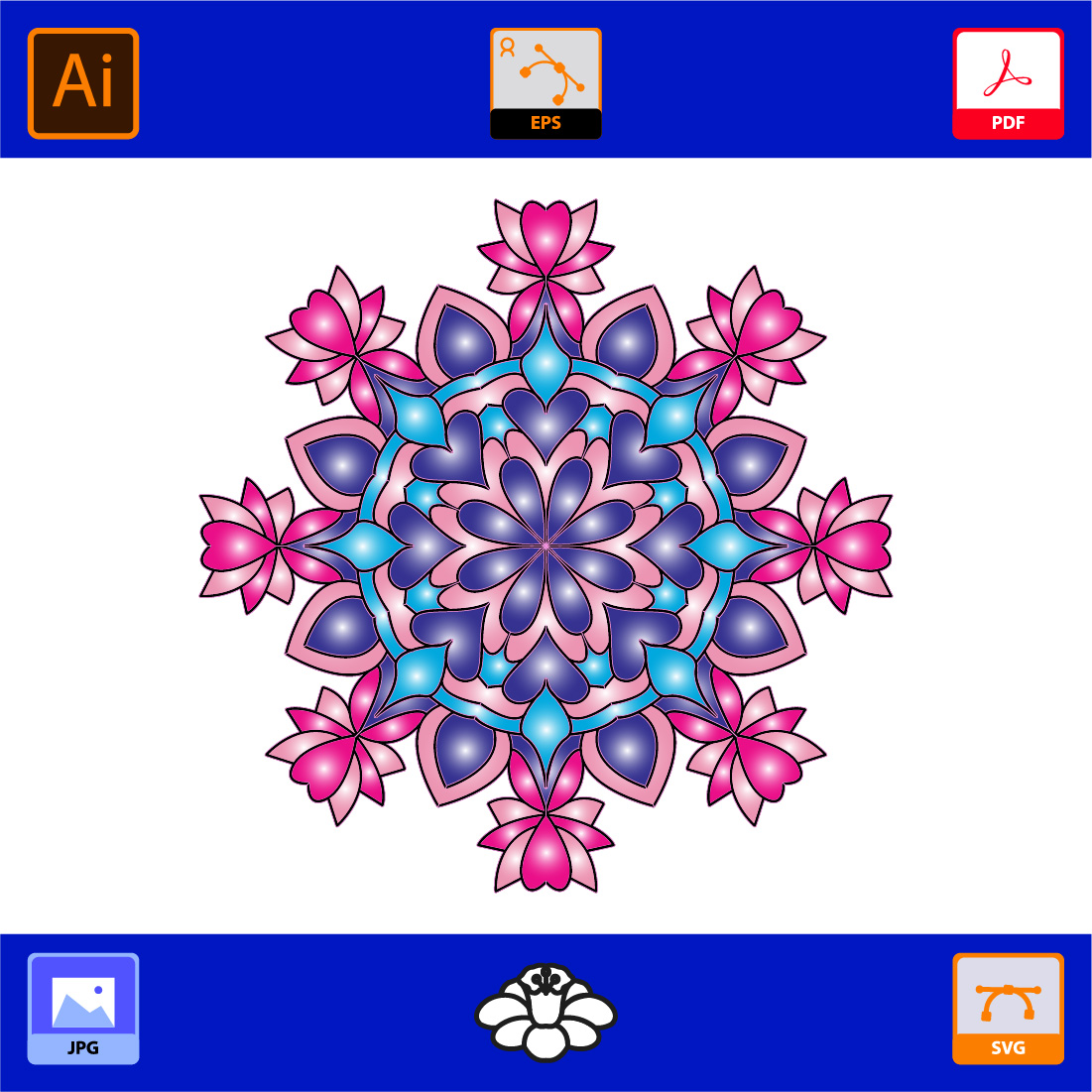 Bundle of 10 Spiritual Grace Color Mandalas Coloring Book Page preview image.