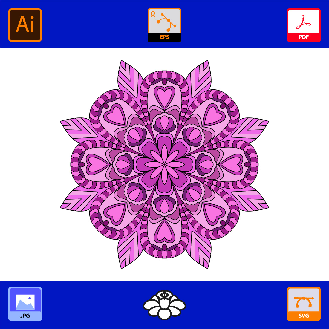 Bundle of 10 Vintage Color Mandalas preview image.