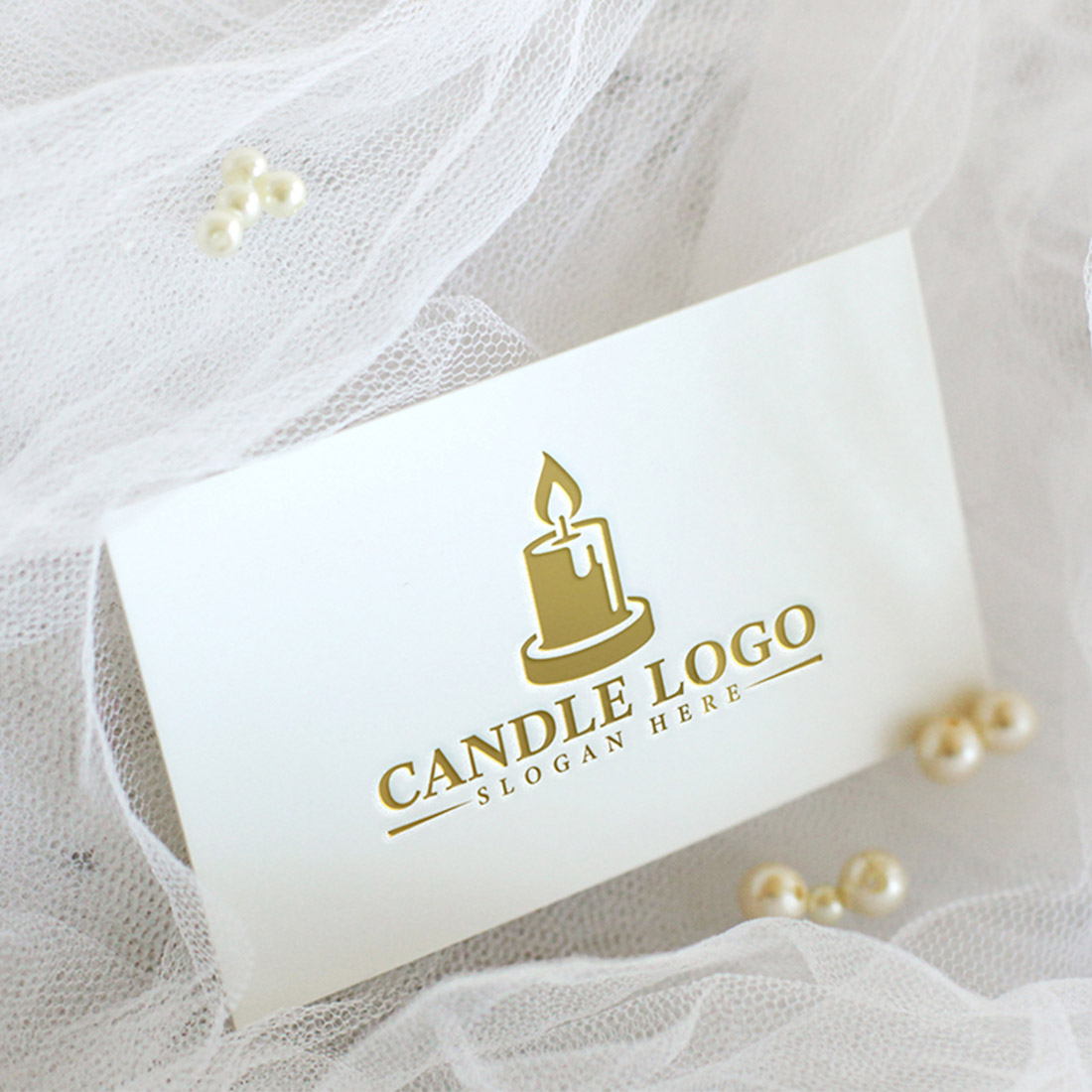 Elegant Candle Logo Vector Design preview image.