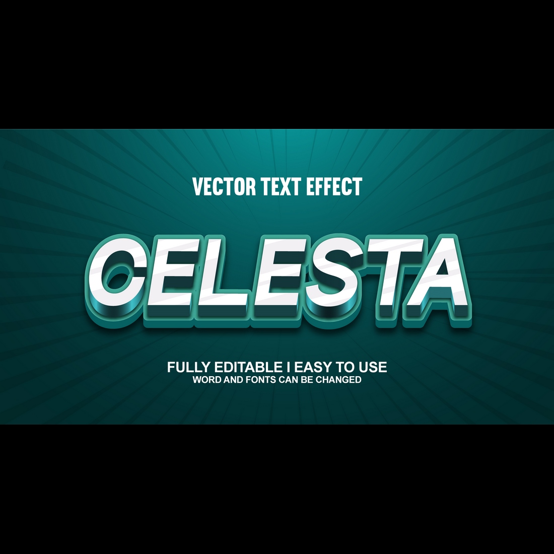 Fully Editable Vector 3D Text Effect cover image.