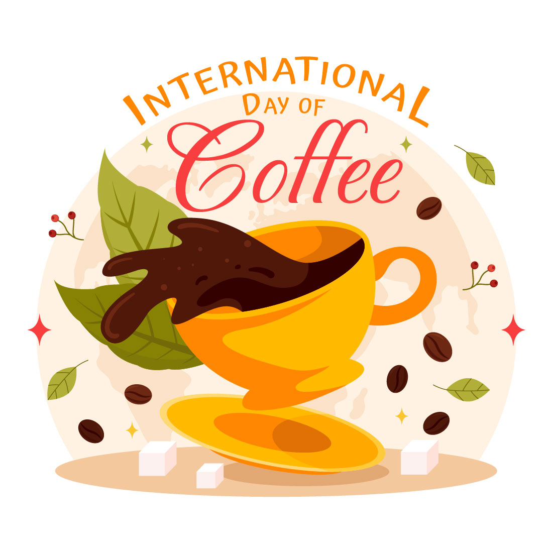 12 International Coffee Day Illustration preview image.