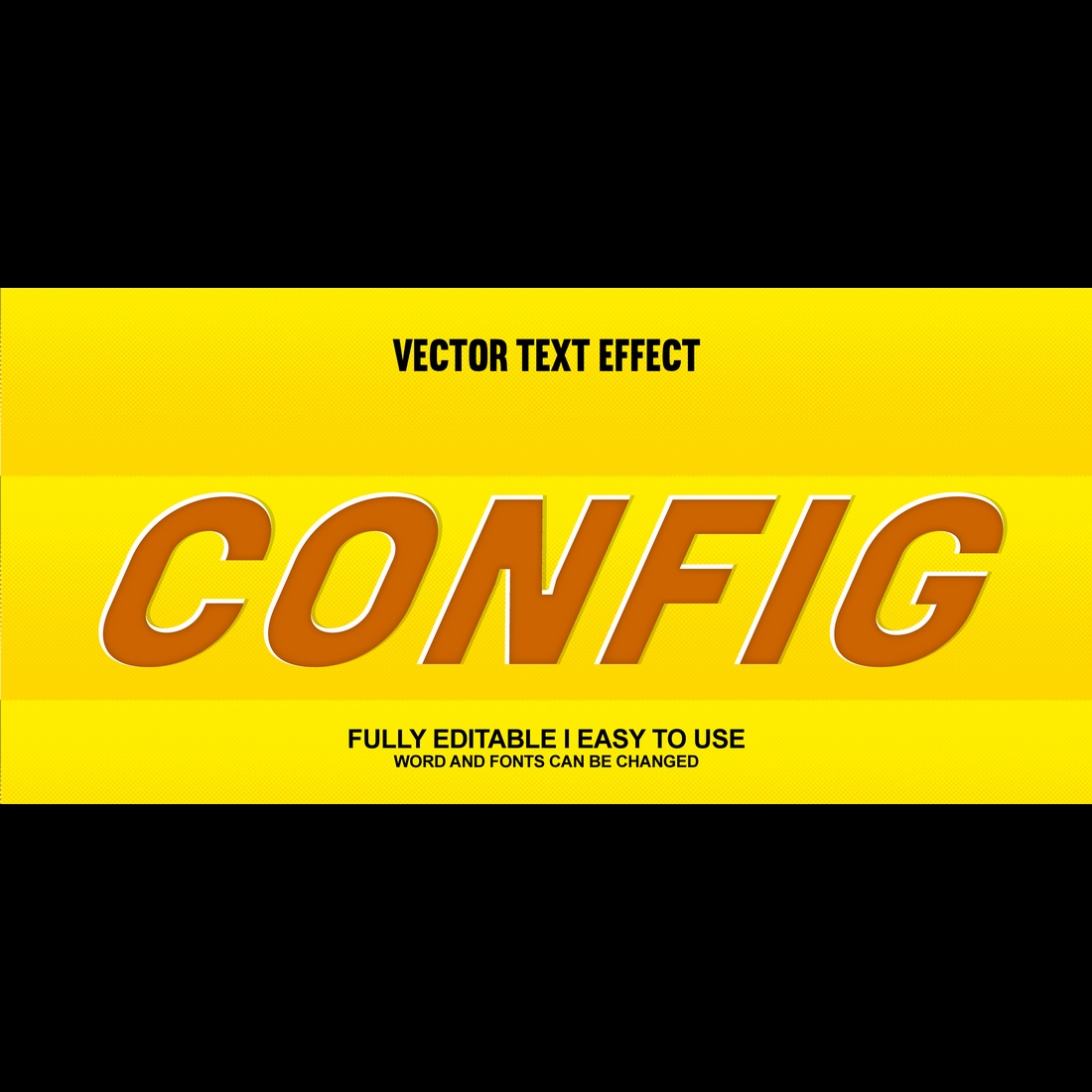 Fully Editable Vector 3D Text Effect cover image.