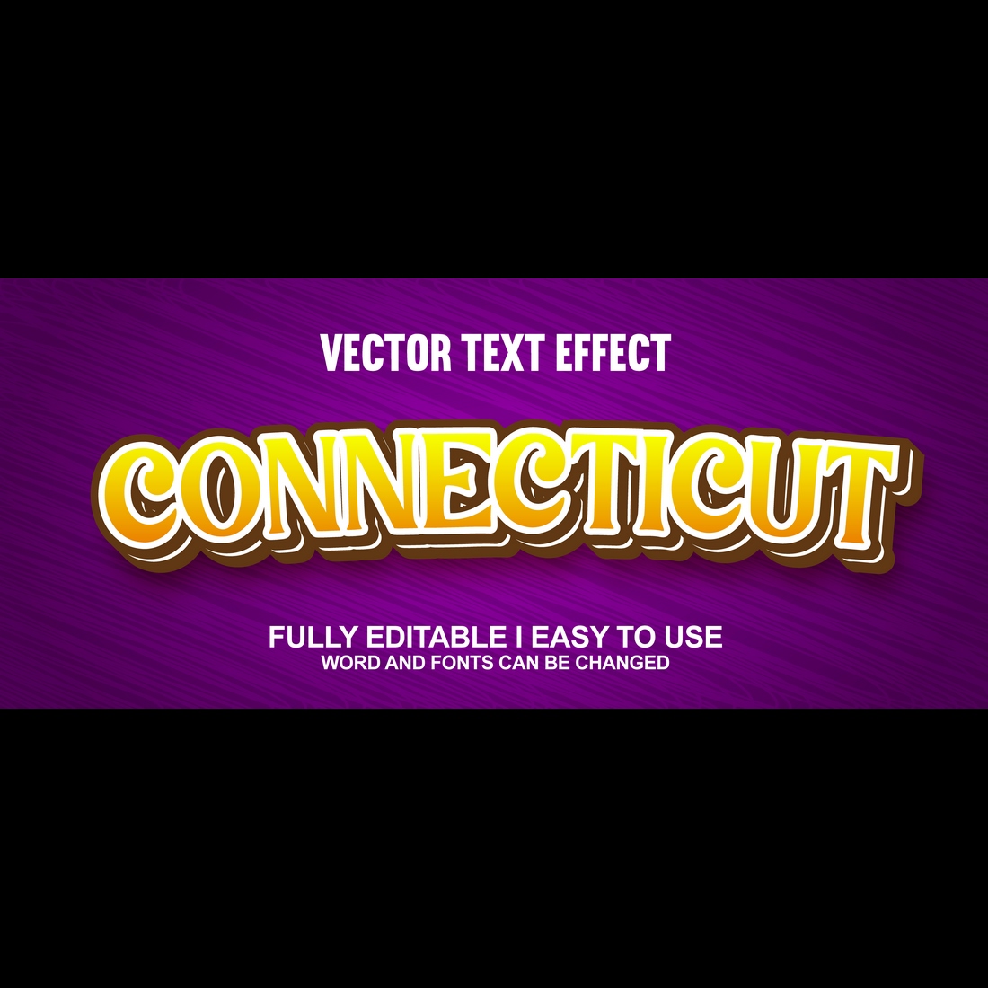 Fully Editable Vector 3D Text Effect cover image.