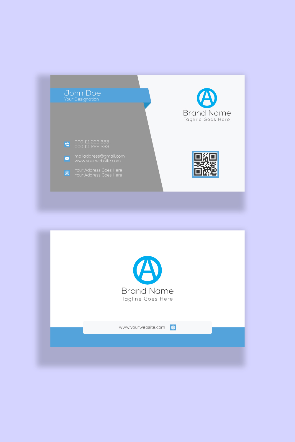 Corporate Business Card Template pinterest preview image.