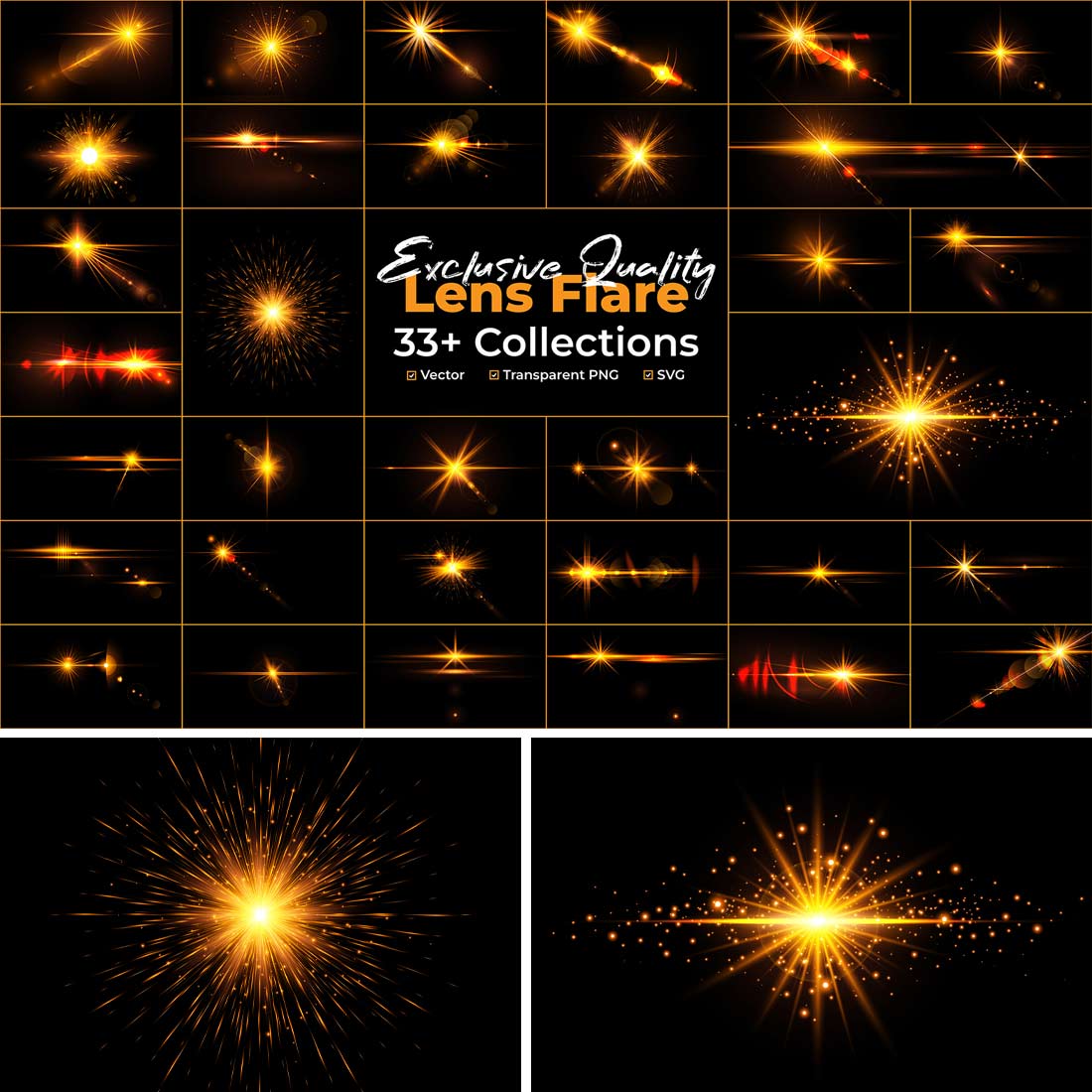 33 Golden Transparent Png Light Lens cover image.