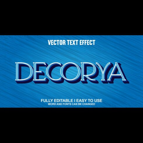 Fully Editable Vector 3D Text Effect cover image.