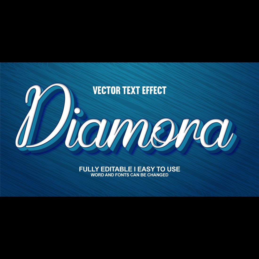 Fully Editable Vector 3D Text Effect cover image.