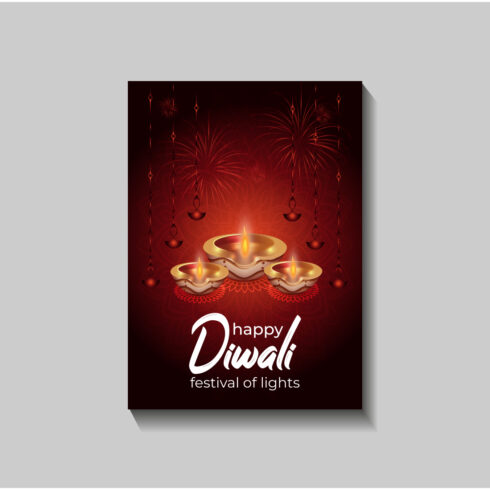 Happy Diwali festival of lights colorful banner template design cover image.