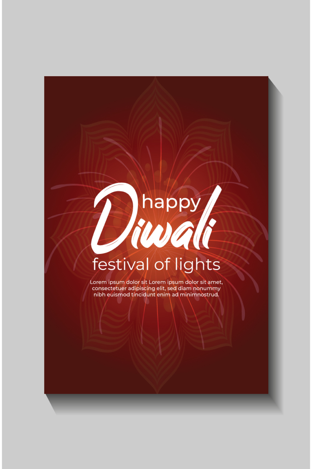 Happy Diwali festival of lights colorful banner template design pinterest preview image.