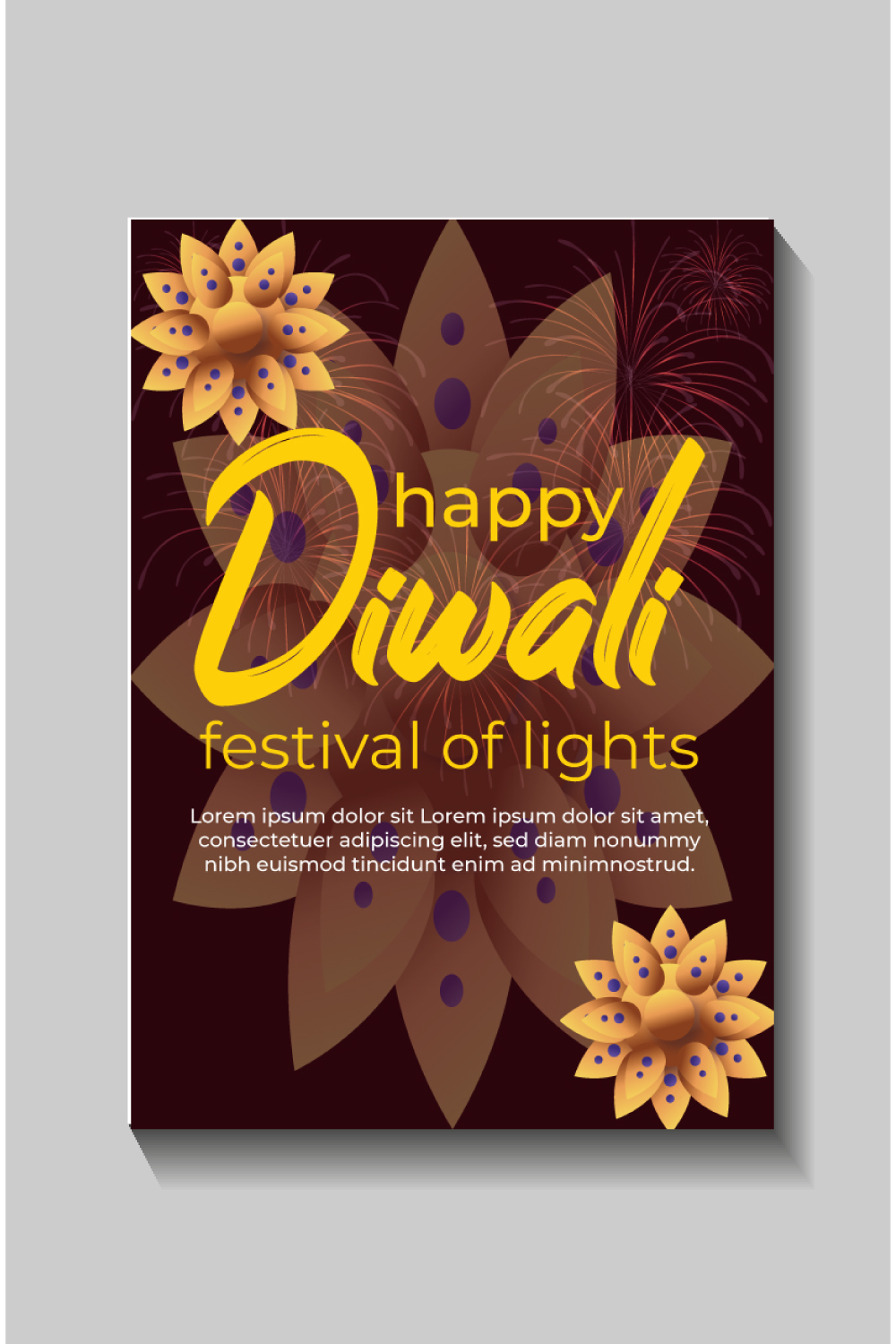 Happy Diwali festival of lights colorful banner template design pinterest preview image.