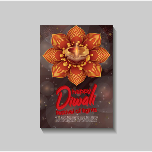 Happy Diwali festival of lights colorful banner template design cover image.