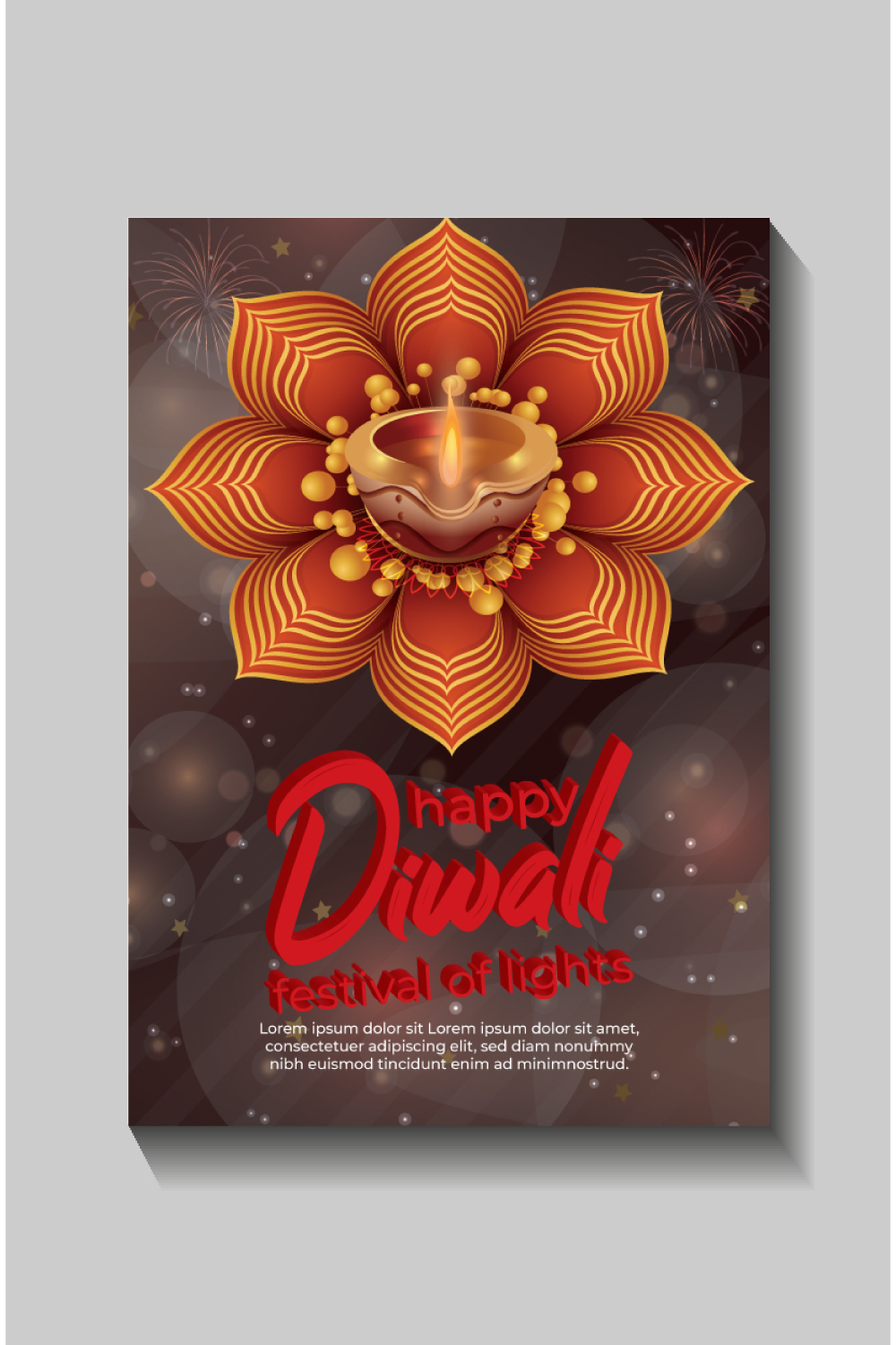 Happy Diwali festival of lights colorful banner template design pinterest preview image.