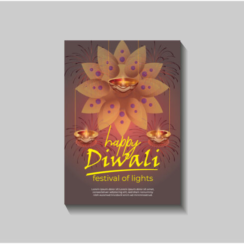 Happy Diwali festival of lights colorful banner template design cover image.