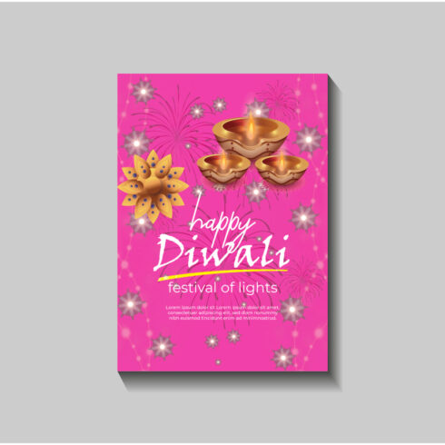 Happy Diwali festival of lights colorful banner template design cover image.