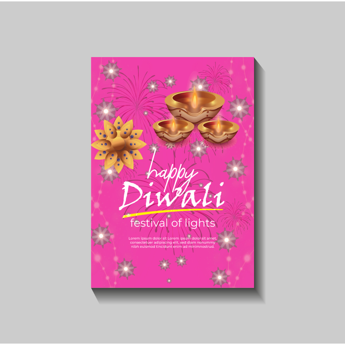 Happy Diwali festival of lights colorful banner template design preview image.