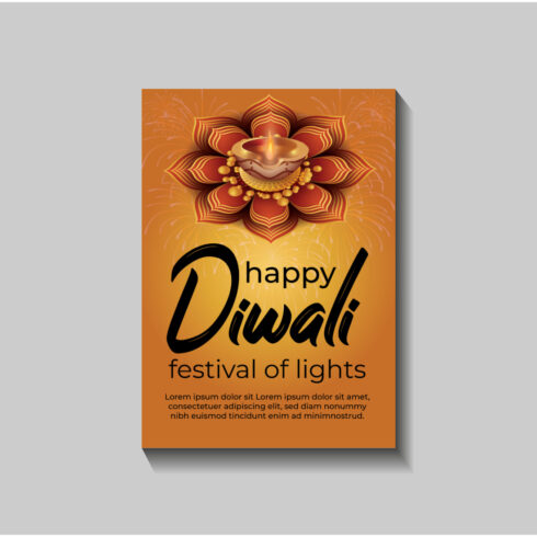 Happy Diwali festival of lights colorful banner template design cover image.