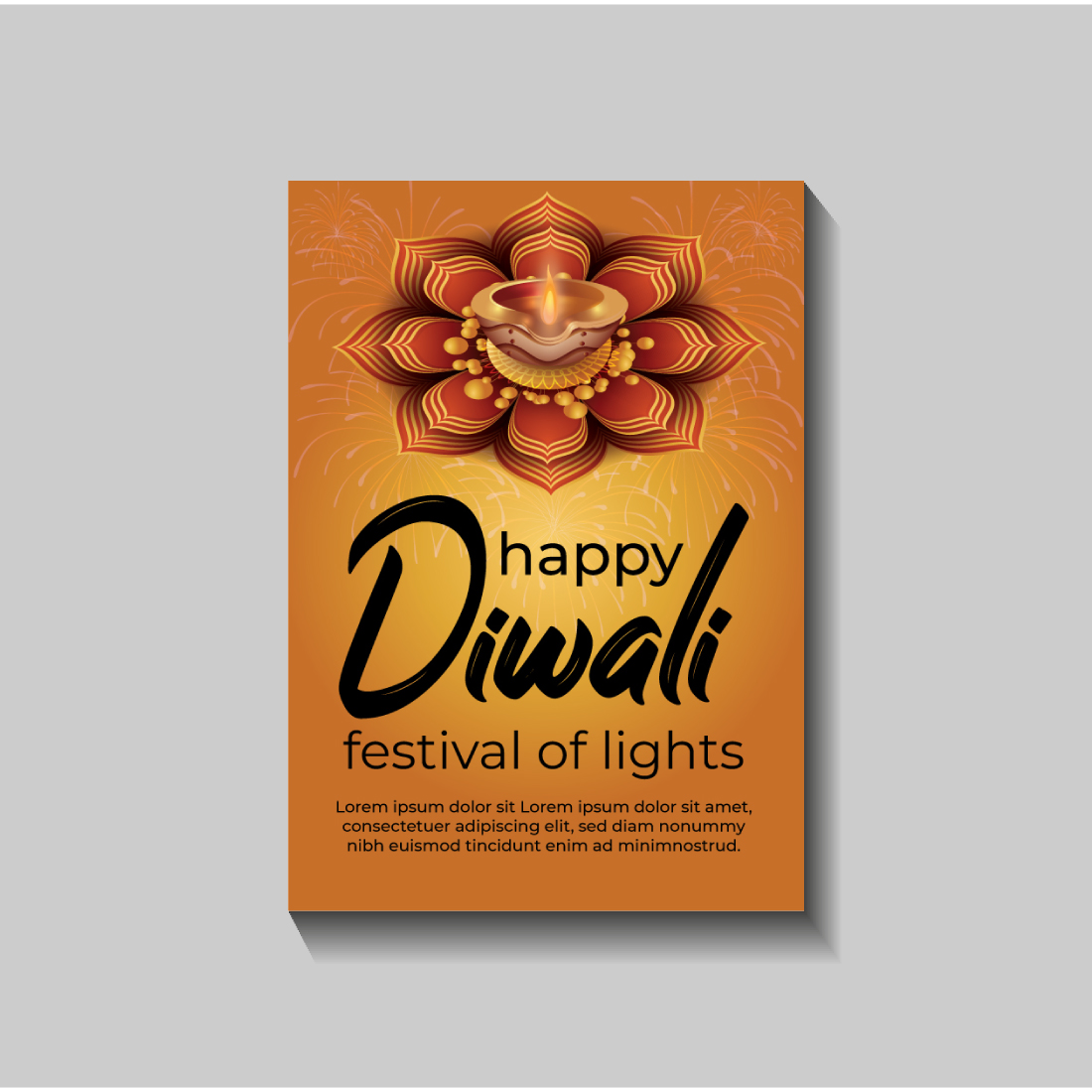 Happy Diwali festival of lights colorful banner template design cover image.