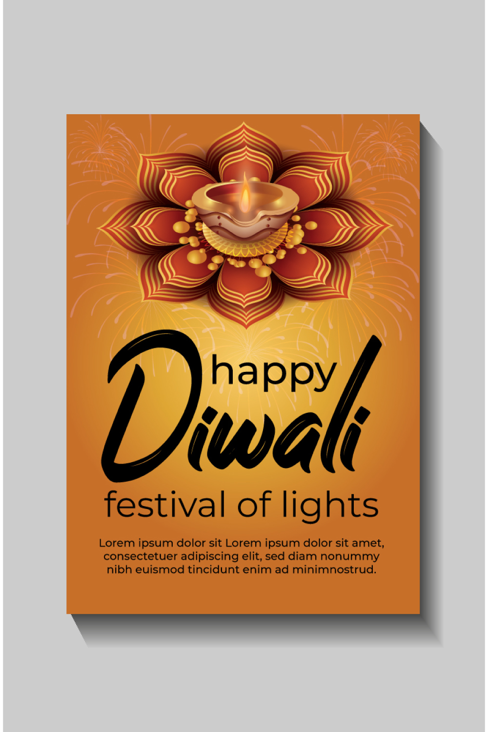 Happy Diwali festival of lights colorful banner template design pinterest preview image.