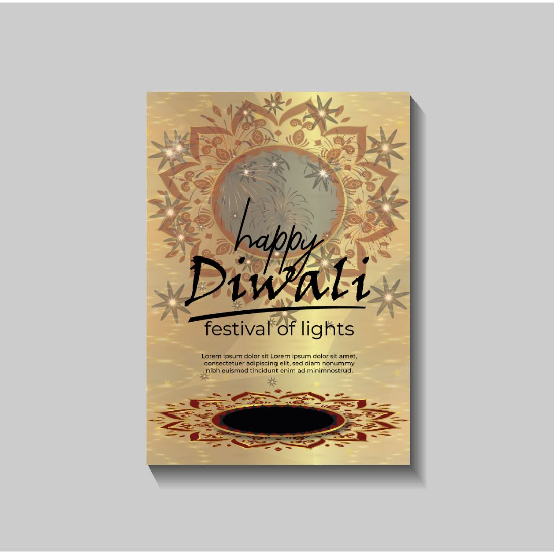 Happy Diwali festival of lights colorful banner template design preview image.