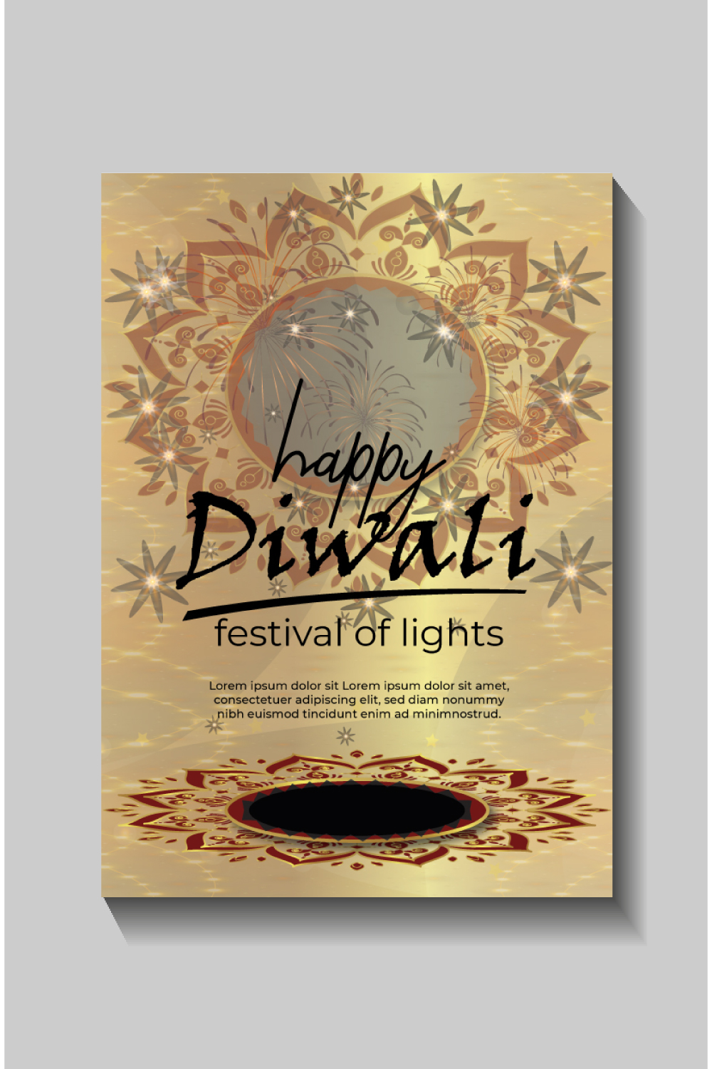 Happy Diwali festival of lights colorful banner template design pinterest preview image.