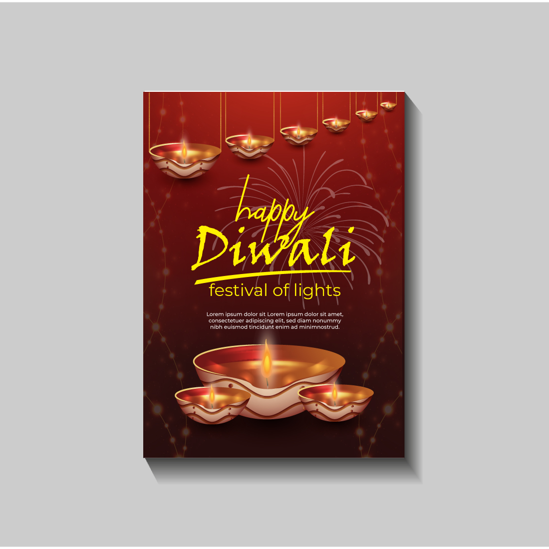 Happy Diwali festival of lights colorful banner template design cover image.