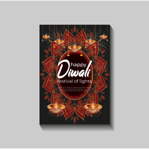 Happy Diwali festival of lights colorful banner template design cover image.