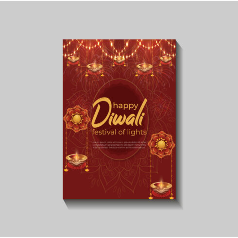 Happy Diwali festival of lights colorful banner template design cover image.