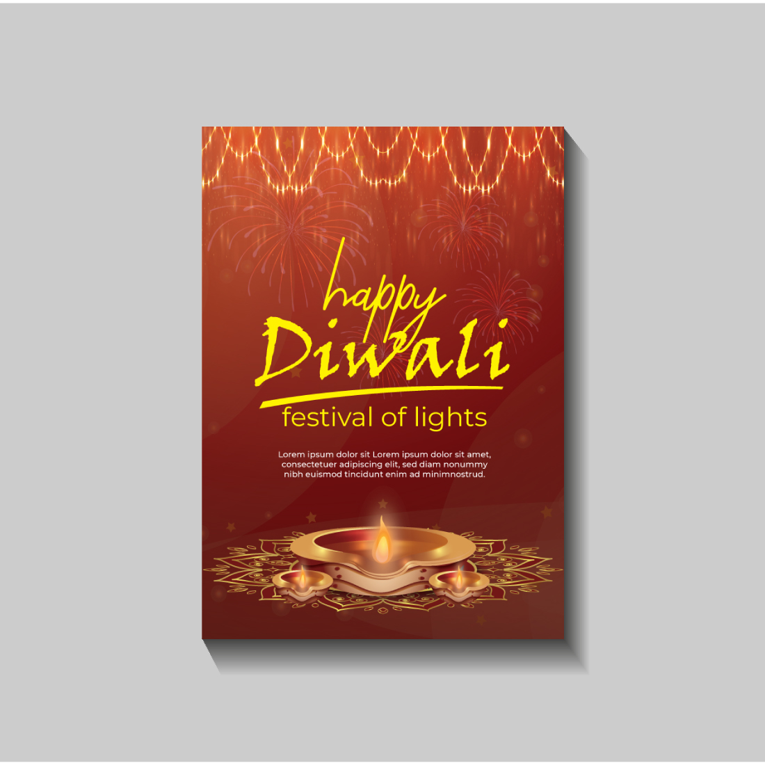 Happy Diwali festival of lights colorful banner template design cover image.