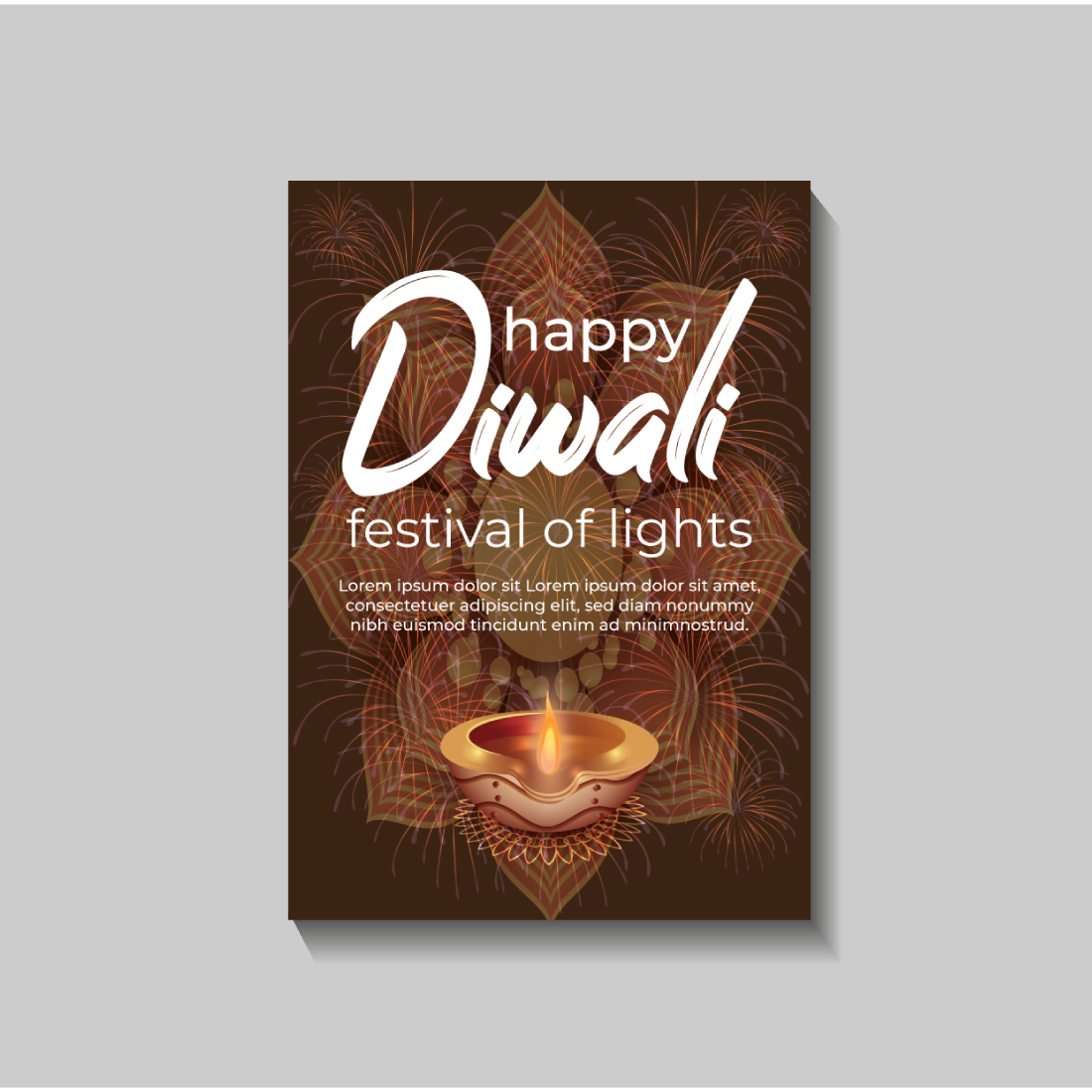 Happy Diwali festival of lights colorful banner template design preview image.