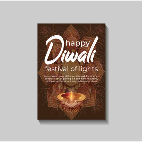 Happy Diwali festival of lights colorful banner template design cover image.