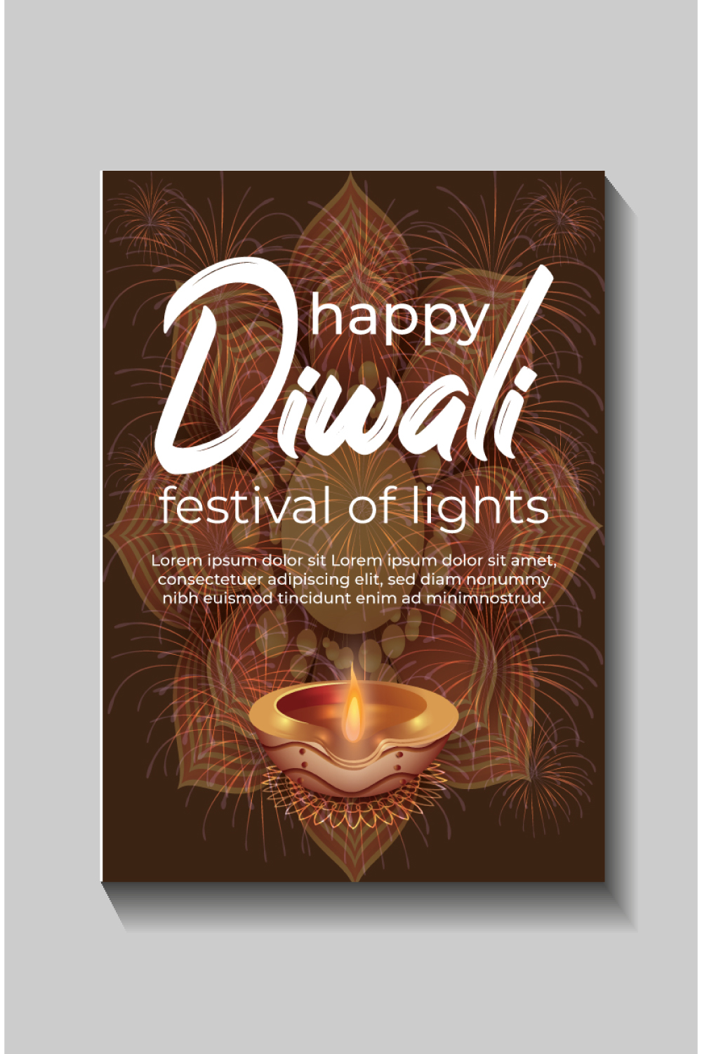 Happy Diwali festival of lights colorful banner template design pinterest preview image.