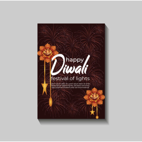 Happy Diwali festival of lights colorful banner template design cover image.