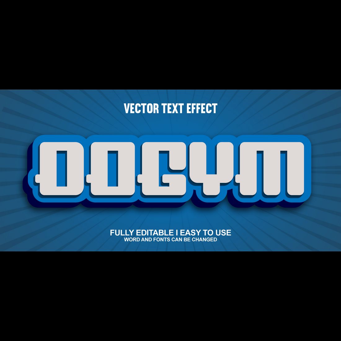 Fully Editable Vector 3D Text Effect cover image.