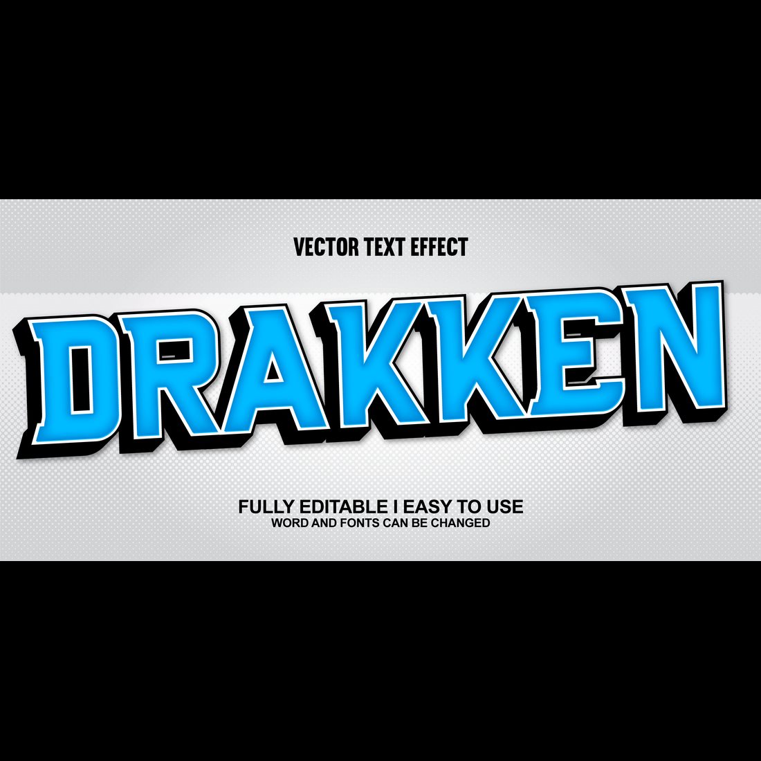 Fully Editable Vector 3D Text Effect preview image.