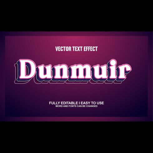 Fully Editable Vector 3D Text Effect cover image.