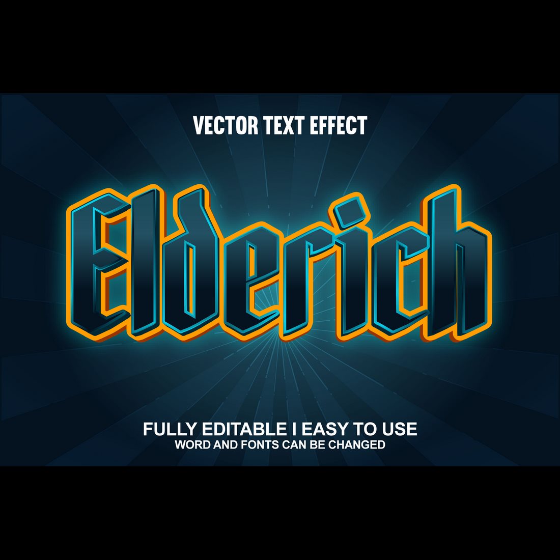 Fully Editable Vector 3D Text Effect cover image.