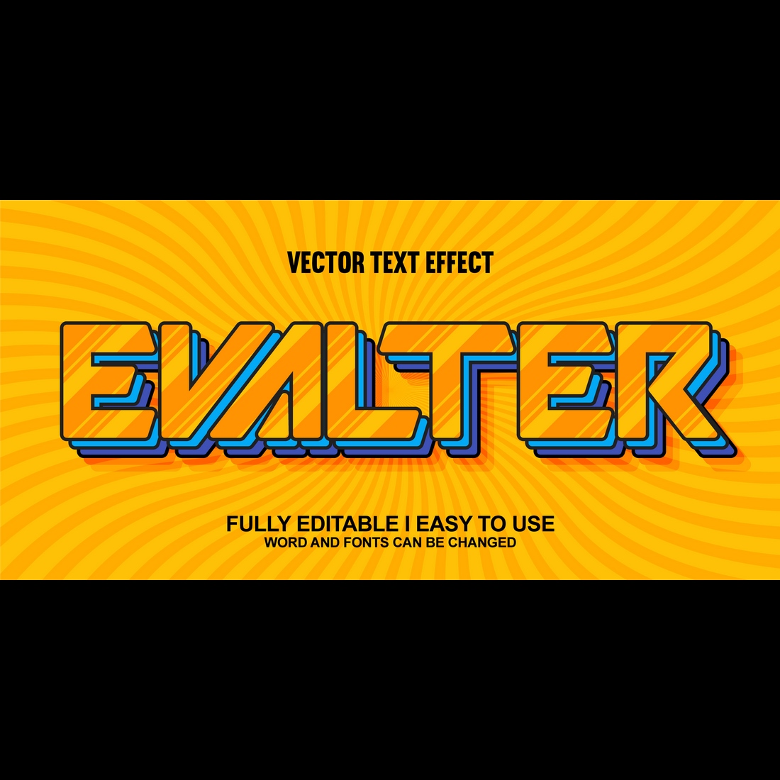 Fully Editable Vector 3D Text Effect cover image.