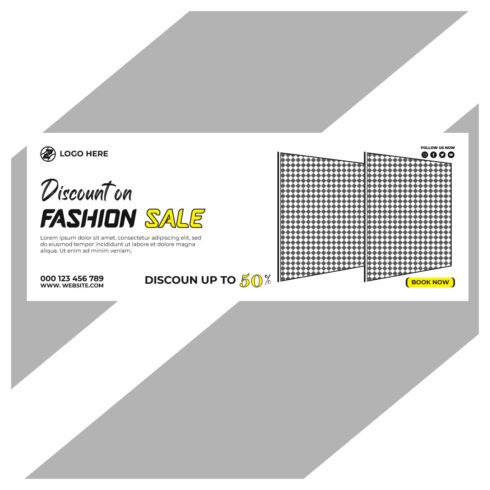 fashion sale social media post and web banner template cover image.