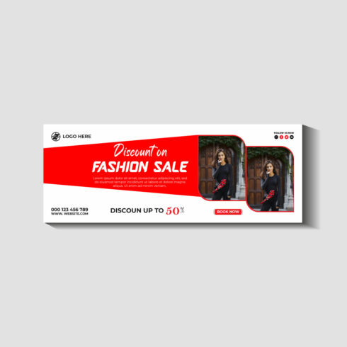 fashion sale social media post and web banner template cover image.