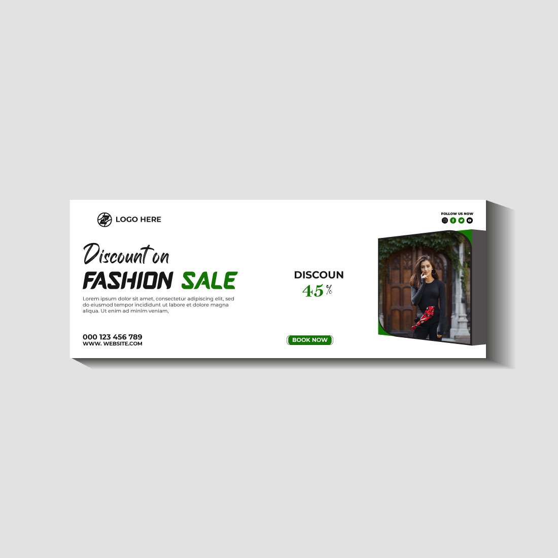 fashion sale social media post and web banner template cover image.