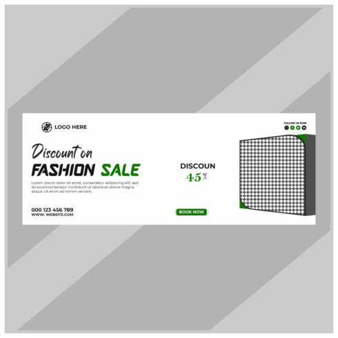 fashion sale social media post and web banner template cover image.