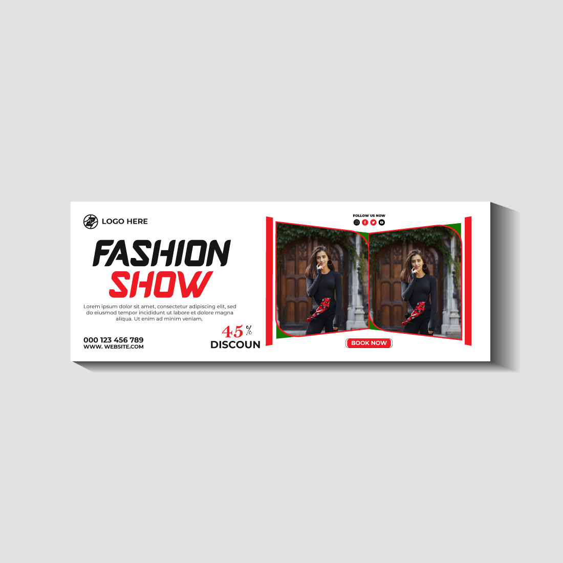 fashion sale social media post and web banner template cover image.