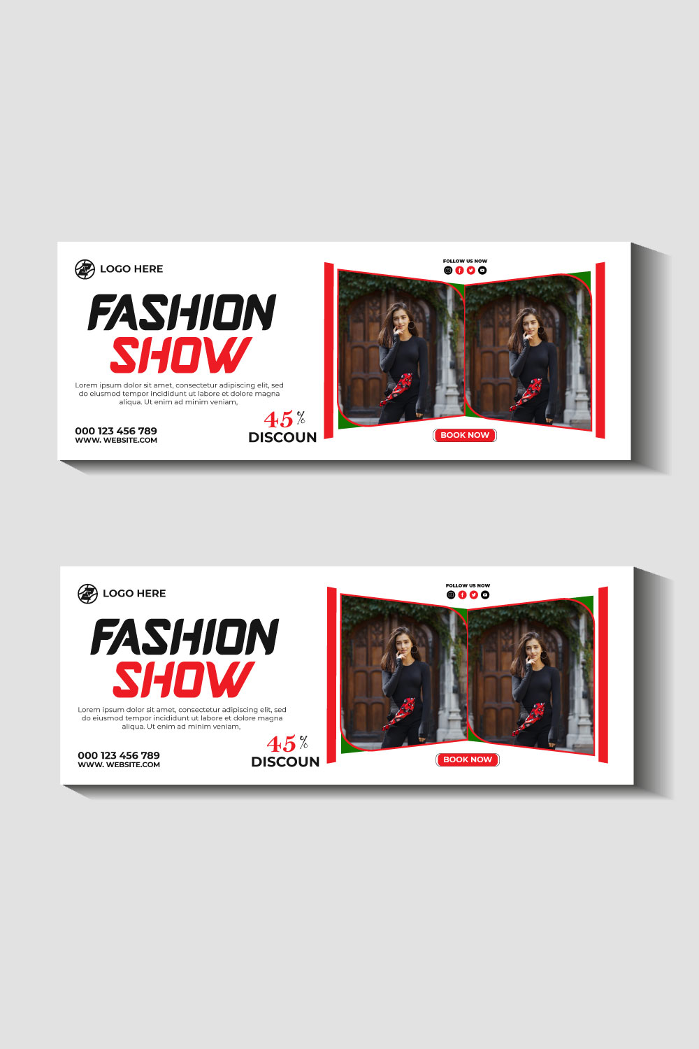 fashion sale social media post and web banner template pinterest preview image.