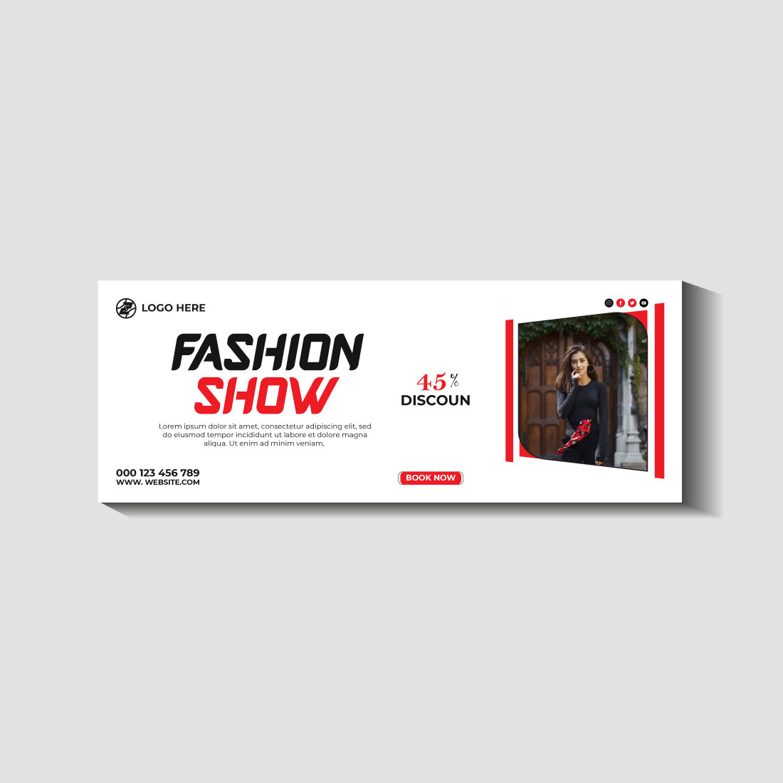 fashion sale social media post and web banner template cover image.