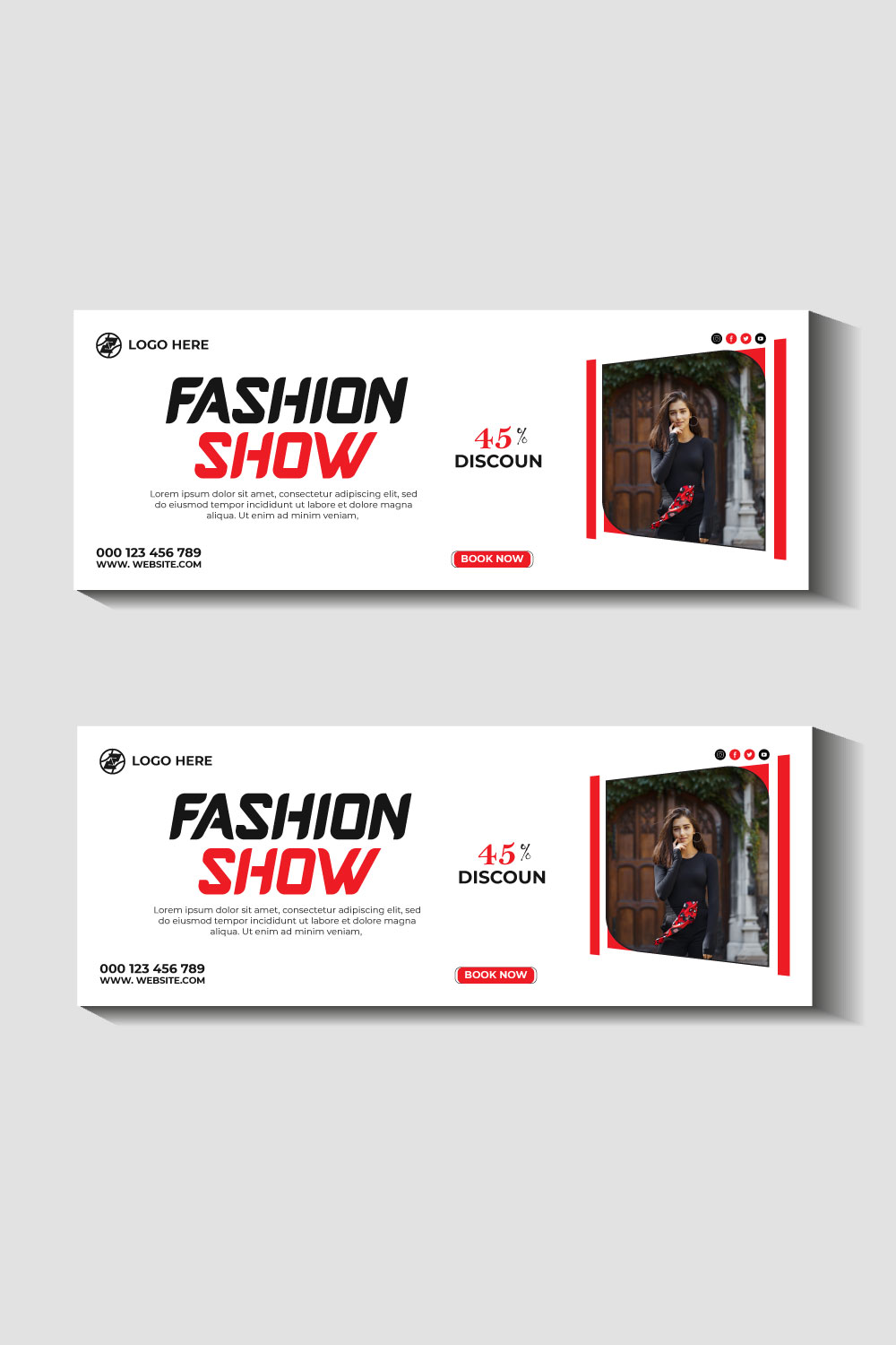 fashion sale social media post and web banner template pinterest preview image.