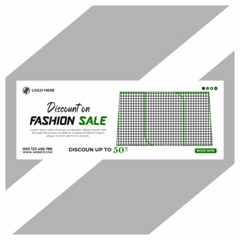 fashion sale social media post and web banner template cover image.